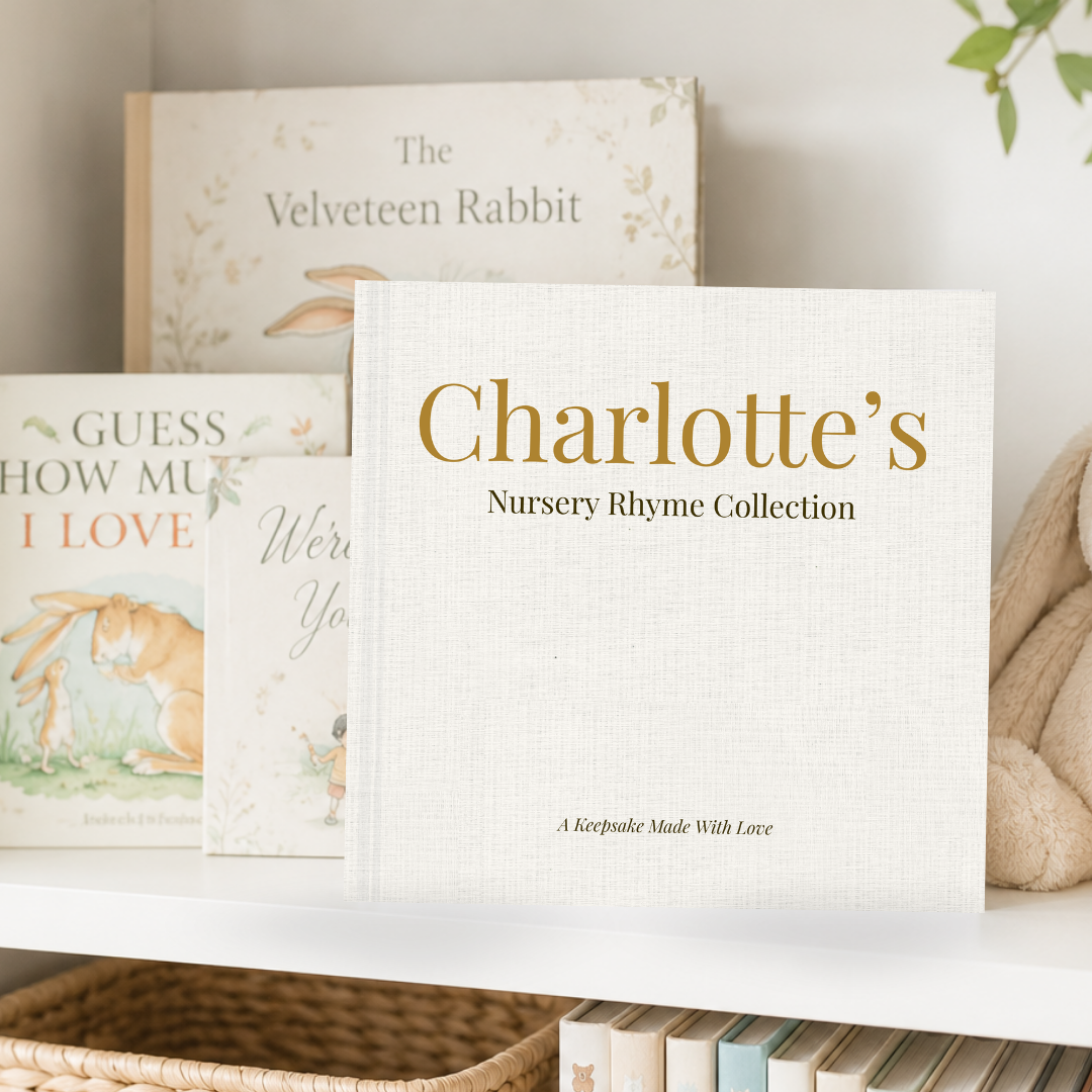 Personalized Nursery Rhymes Book for Babies & Toddlers, Vintage Bedtime Storybook, Baby Shower Gift, Keepsake Book