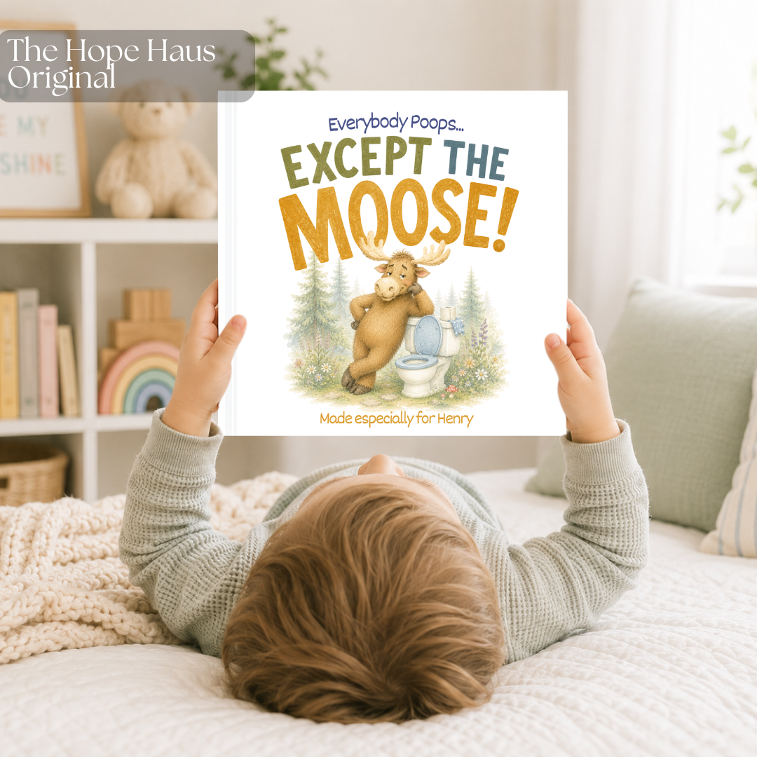 Personalized Potty Training Book for Toddlers | Everybody Poops Except the Moose | Custom Toilet Learning Story | Potty Training Gift