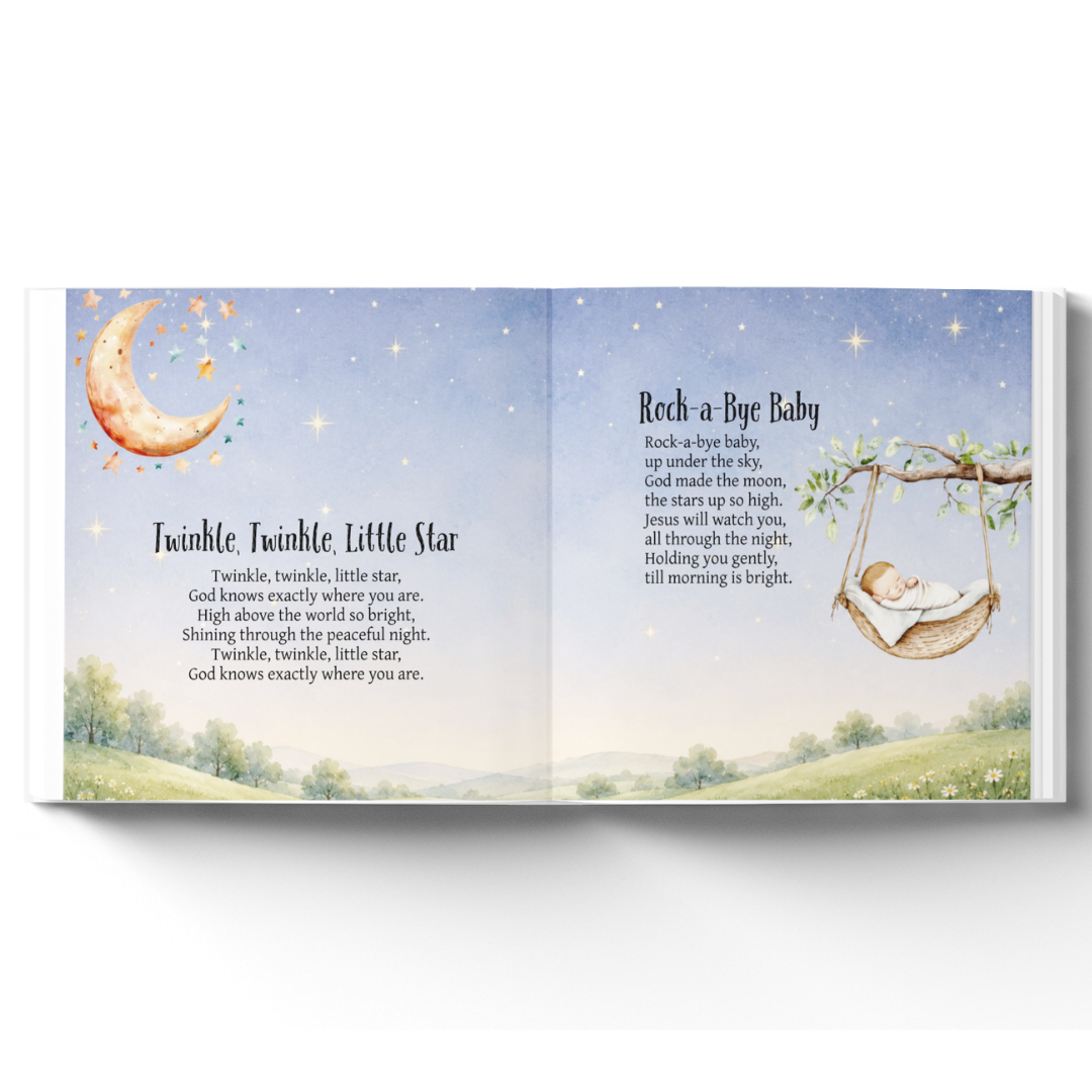 Personalized Christian Nursery Rhymes Book, Custom Baby Name Storybook, Baby Shower Gift for Boy or Girl, First Birthday Gift, Baby Keepsake