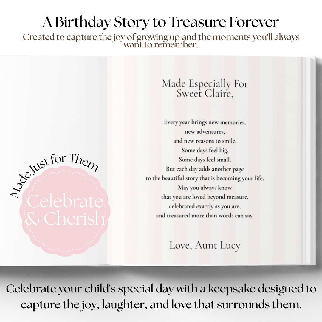 Personalized Birthday Book | Custom Birthday Storybook for Kids | Birthday Keepsake Gift | Child Name Story Book