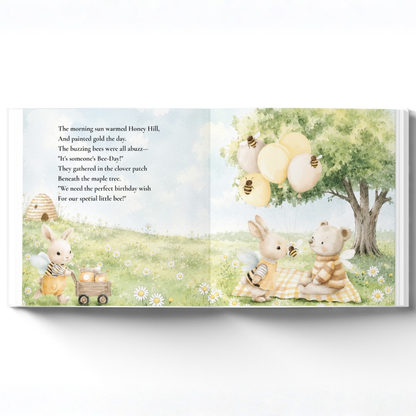 Personalized Bee-Day Birthday Book for Kids, Birthday Wish Book, Custom Birthday Storybook, Keepsake Gift for Children
