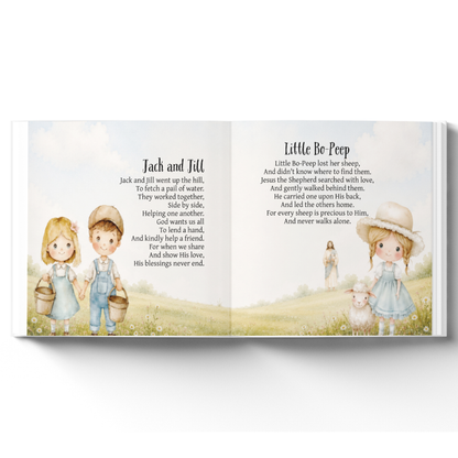 Personalized Christian Nursery Rhymes Book, Custom Faith Gift for Kids, Baptism Gift, Baby Dedication, Easter Gift, Christian Keepsake