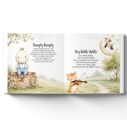 Personalized Christian Nursery Rhymes Book, Custom Faith Gift for Kids, Baptism Gift, Baby Dedication, Easter Gift, Christian Keepsake