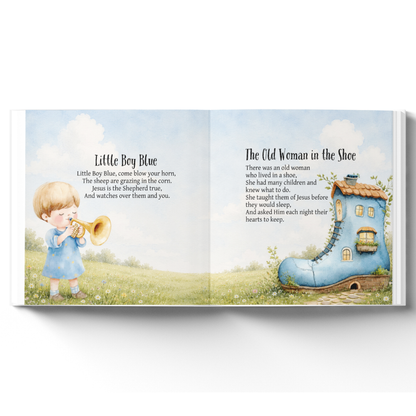 Personalized Christian Nursery Rhymes Book, Custom Baby Name Storybook, Baby Shower Gift for Boy or Girl, First Birthday Gift, Baby Keepsake