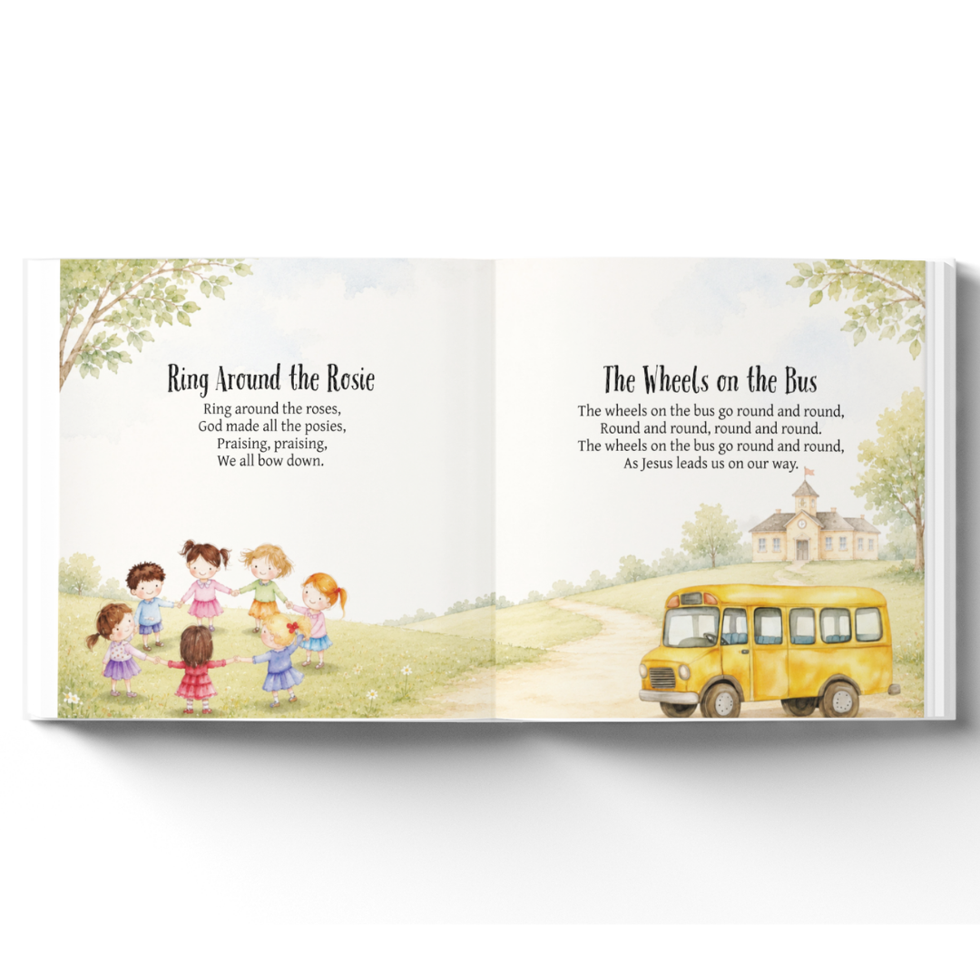 Personalized Christian Nursery Rhymes Book, Custom Baby Name Storybook, Baby Shower Gift for Boy or Girl, First Birthday Gift, Baby Keepsake