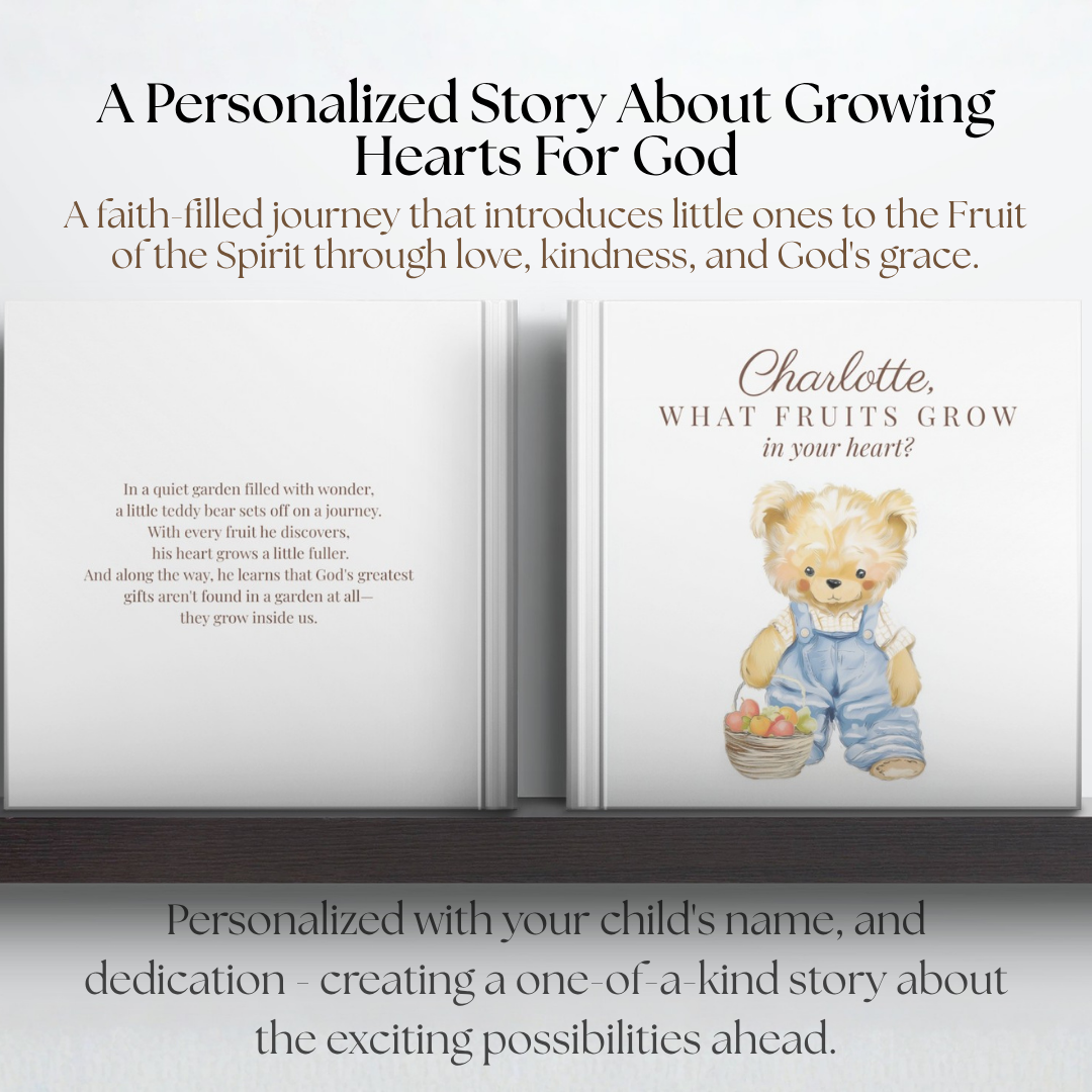 My Fruit of the Spirit Journey | Personalized Christian Book for Kids, Baptism Gift, Bible Storybook, Christian Gift