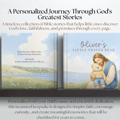My Personalized Bible Story Book, Christian Keepsake Gift, Baptism Gift, Faith Based Storybook for Kids