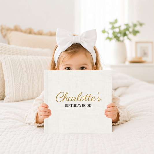 Personalized Birthday Memory Book, Linen Birthday Keepsake, 18 Year Birthday Tradition, First Birthday to 18 Gift