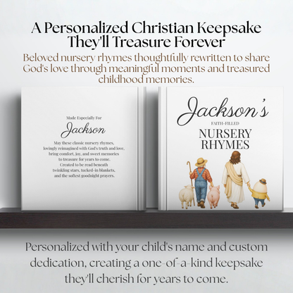 Personalized Christian Nursery Rhymes Book, Custom Baby Name Storybook, Baby Shower Gift for Boy or Girl, First Birthday Gift, Baby Keepsake