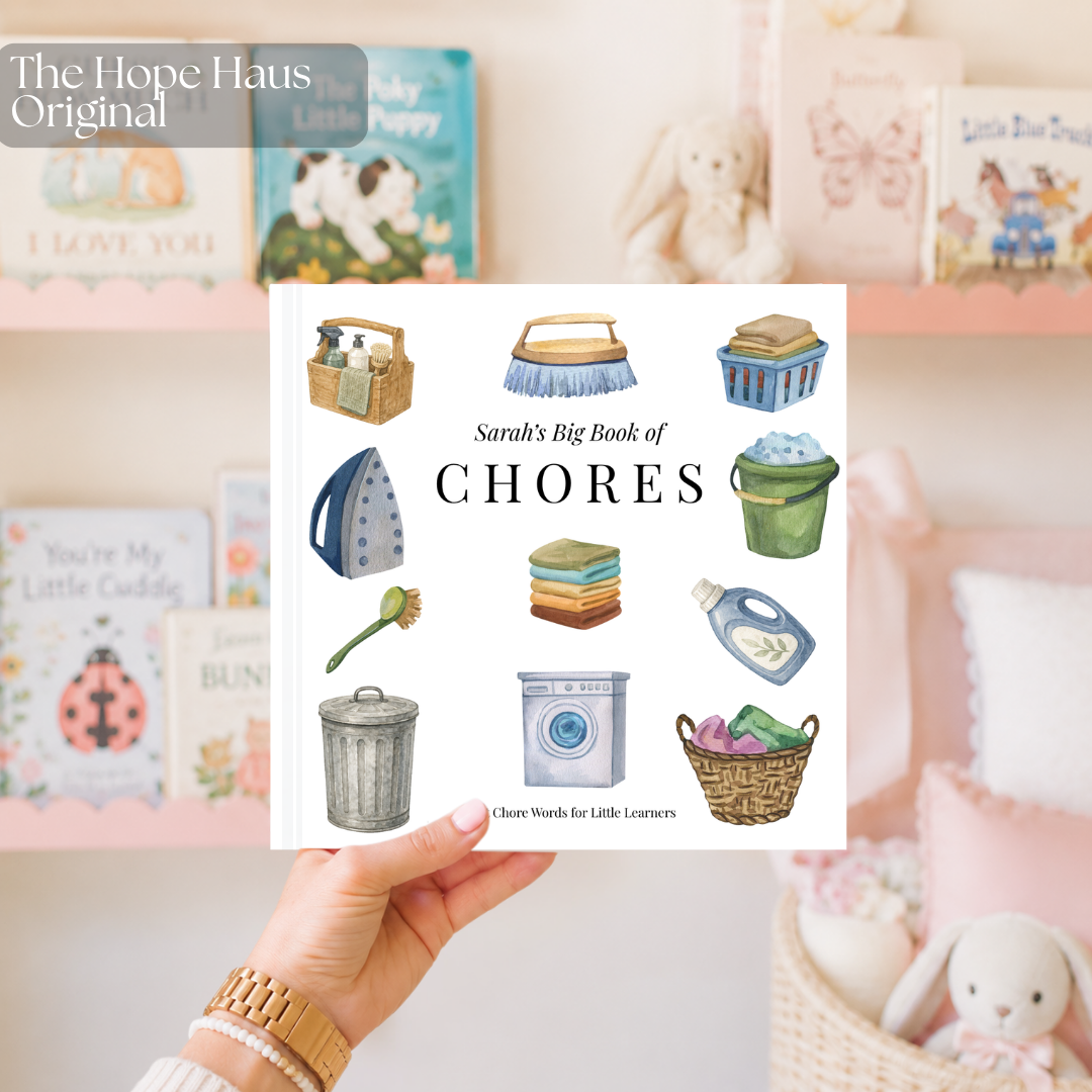 Personalized Chores Book for Kids | Custom First Words Book | Toddler Learning Book | Educational Children's Book | Baby Keepsake Gift