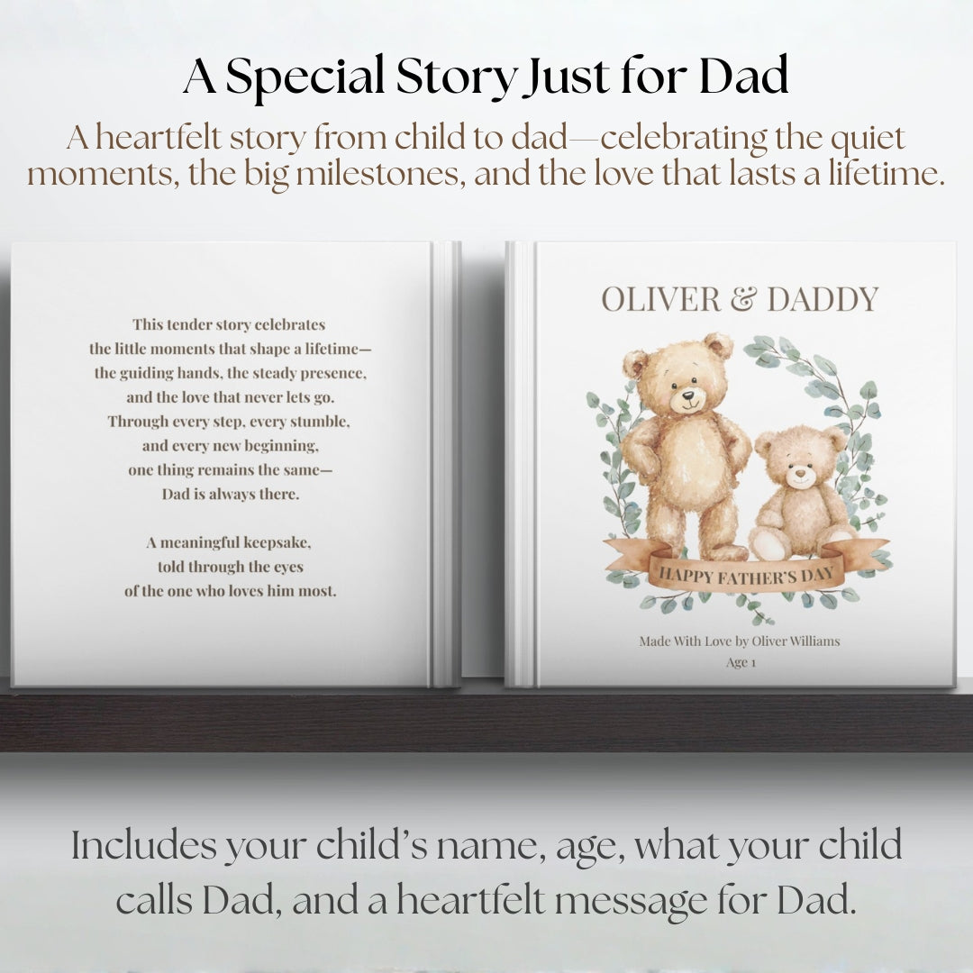 Father's Day Gift from Kids, Gift for Dad from Child, First Fathers Day, Personalized Children's Book, Gift for Dad, Birthday Gift for Dad