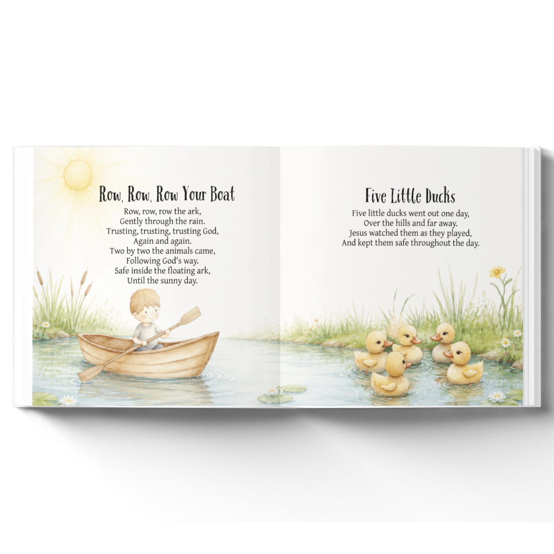 Personalized Christian Nursery Rhymes Book, Custom Baby Name Storybook, Baby Shower Gift for Boy or Girl, First Birthday Gift, Baby Keepsake