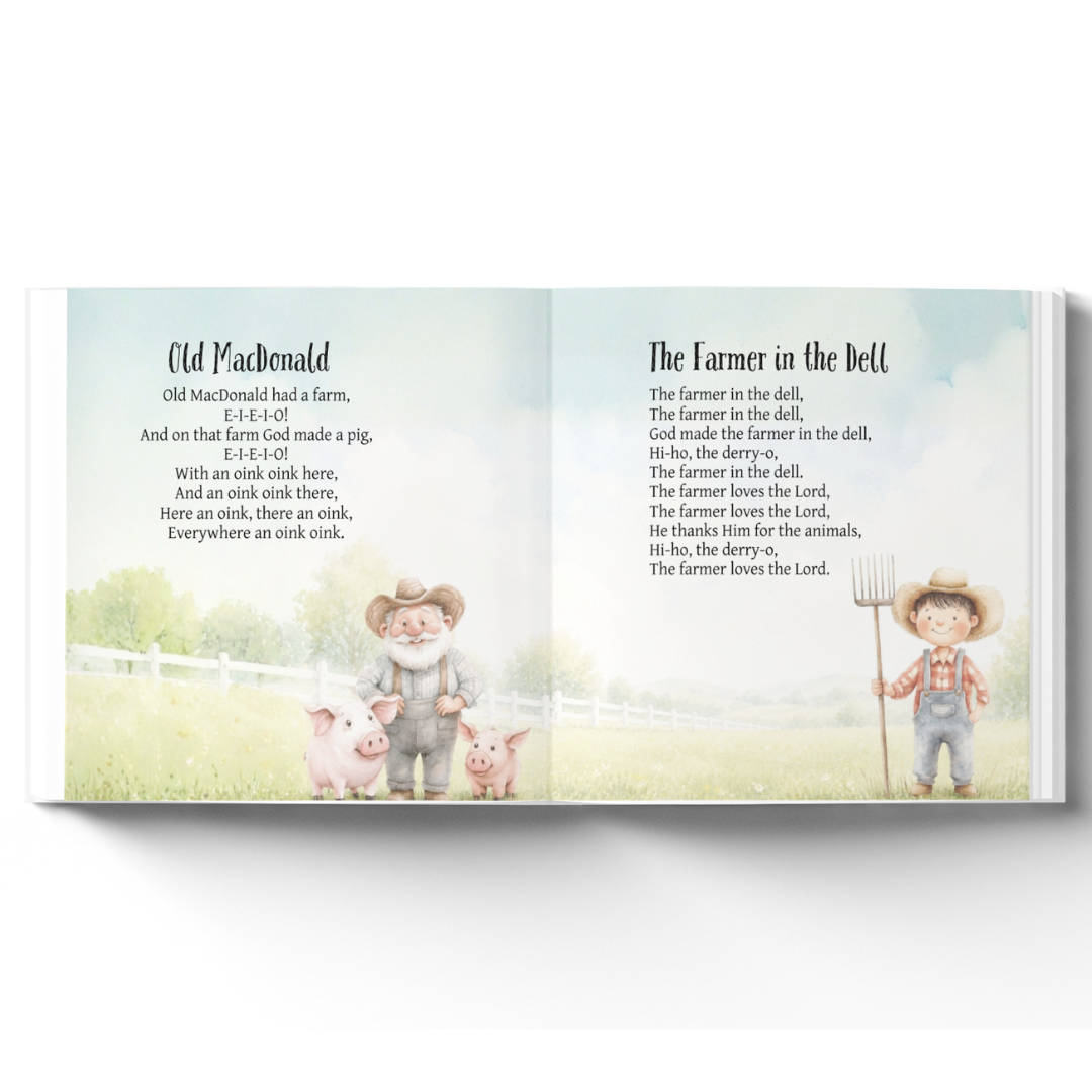 Personalized Christian Nursery Rhymes Book, Custom Baby Name Storybook, Baby Shower Gift for Boy or Girl, First Birthday Gift, Baby Keepsake