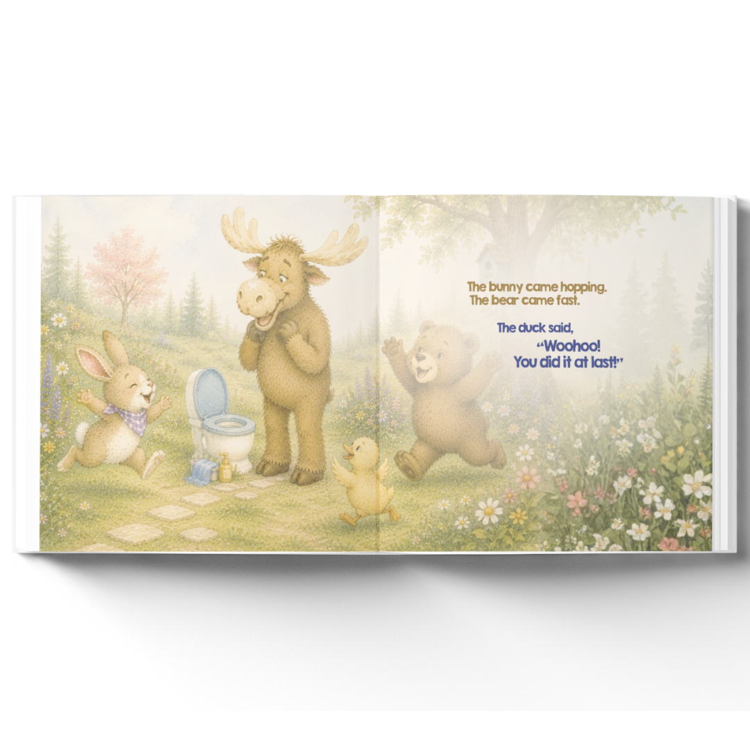 Personalized Potty Training Book for Toddlers | Everybody Poops Except the Moose | Custom Toilet Learning Story | Potty Training Gift