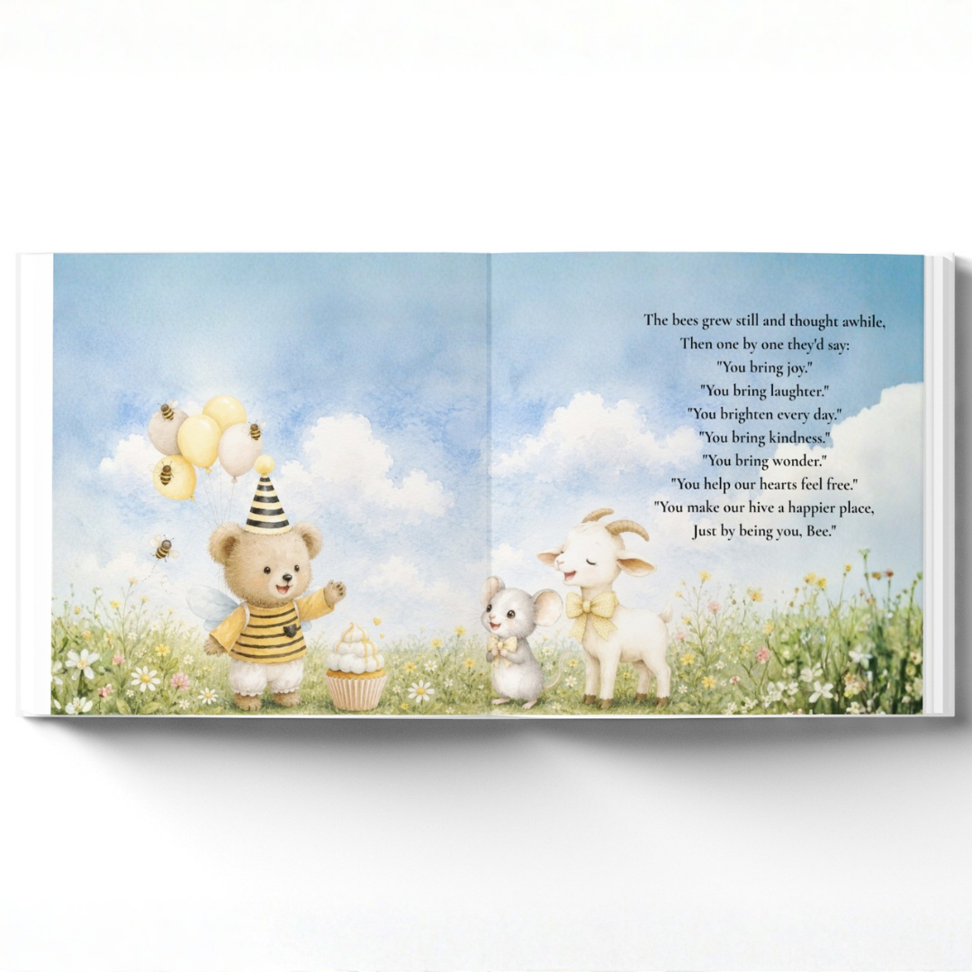 Personalized Bee-Day Birthday Book for Kids, Birthday Wish Book, Custom Birthday Storybook, Keepsake Gift for Children
