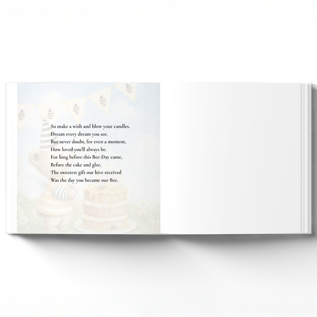 Personalized Bee-Day Birthday Book for Kids, Birthday Wish Book, Custom Birthday Storybook, Keepsake Gift for Children