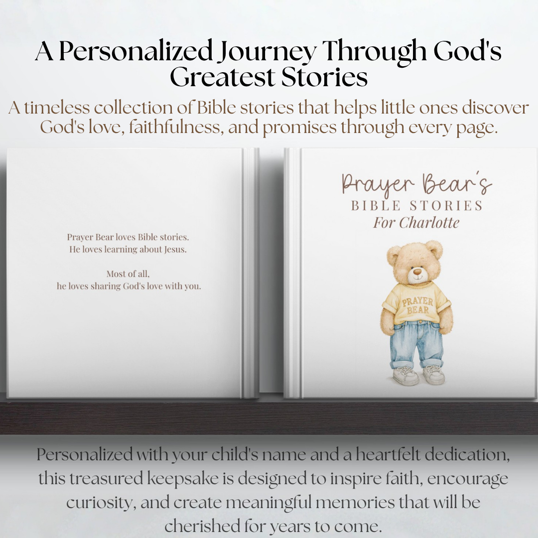 My Personalized Bible Story Book, Christian Keepsake Gift, Baptism Gift, Faith Based Storybook for Kids
