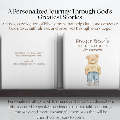 My Personalized Bible Story Book, Christian Keepsake Gift, Baptism Gift, Faith Based Storybook for Kids