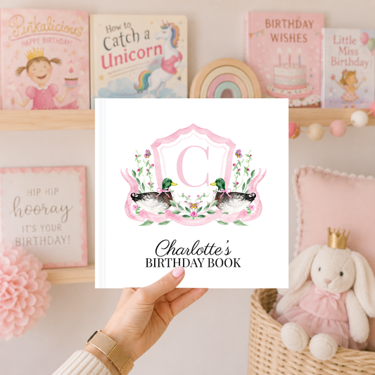Duck Birthday Memory Book | Birthday Interview Book | Keepsake Baby Memory Book | Baby Shower Gift | Gift for New Mom | Memory Book
