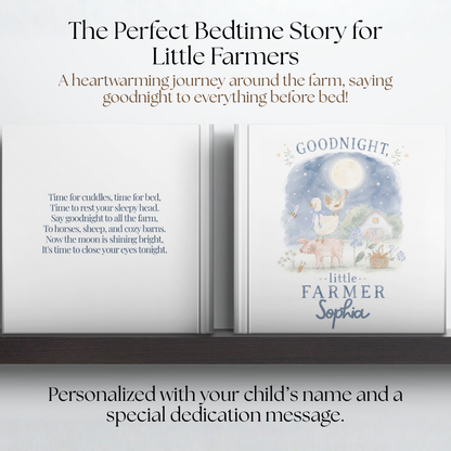 Personalized Farm Bedtime Book for Kids | Goodnight Little Farmer Storybook | Custom Baby & Toddler Gift | Farm Animal Book