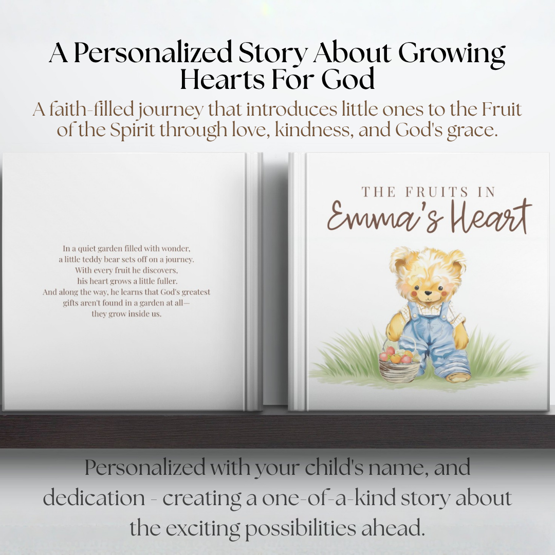My Fruit of the Spirit Journey | Personalized Christian Book for Kids, Baptism Gift, Bible Storybook, Christian Gift