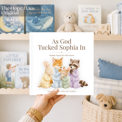Personalized Christian Book, Bedtime Prayer Book for Kids, Custom Name Faith Based Storybook, Christian Keepsake Gift