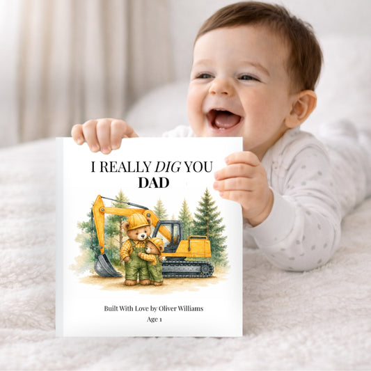 Personalized Construction Dad Book, Father’s Day Gift from Child, Custom Daddy Storybook, Blue Collar Dad Keepsake Gift