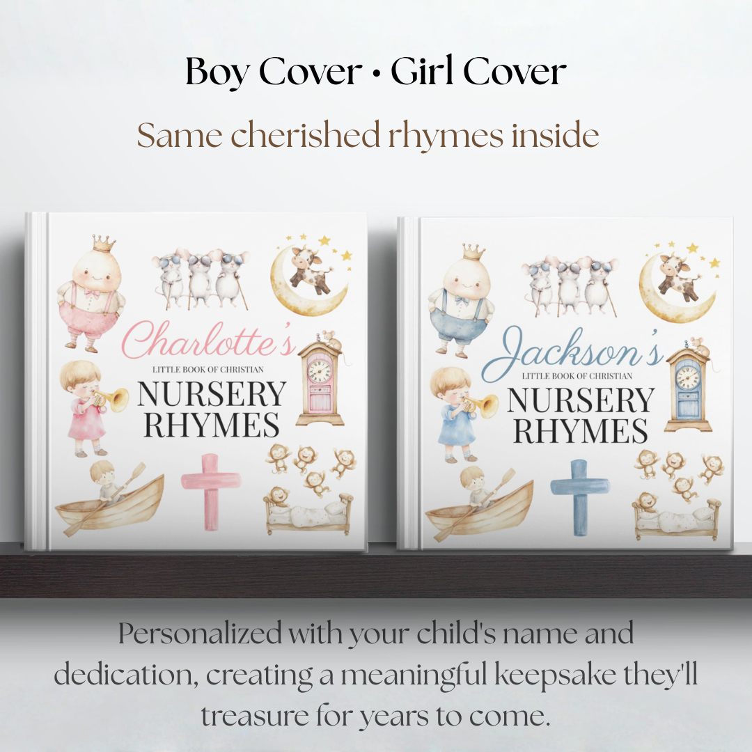 Personalized Christian Nursery Rhymes Book, Custom Faith Gift for Kids, Baptism Gift, Baby Dedication, Easter Gift, Christian Keepsake