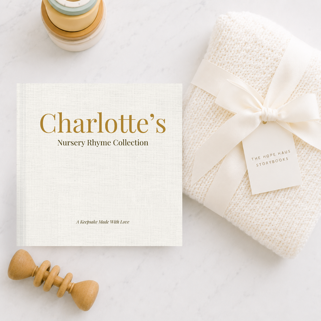 Personalized Nursery Rhymes Book for Babies & Toddlers, Vintage Bedtime Storybook, Baby Shower Gift, Keepsake Book