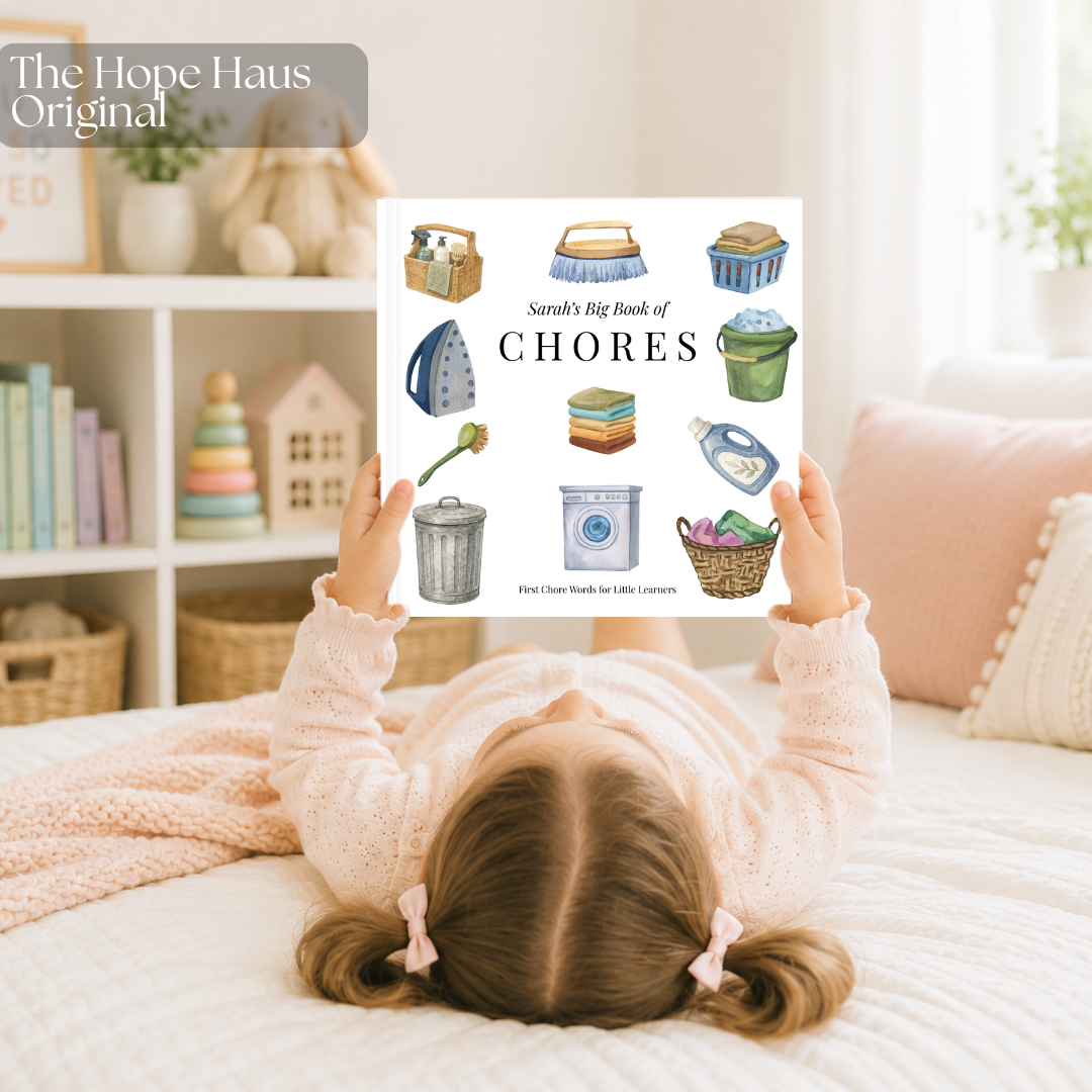Personalized Chores Book for Kids | Custom First Words Book | Toddler Learning Book | Educational Children's Book | Baby Keepsake Gift
