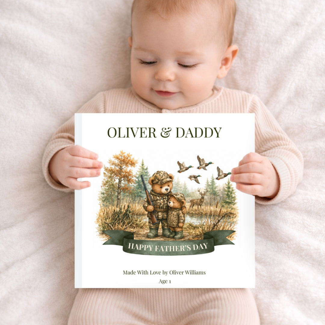 Personalized Hunting Dad Book, Fathers Day Gift From Kids, Custom Outdoorsman Daddy Story Keepsake