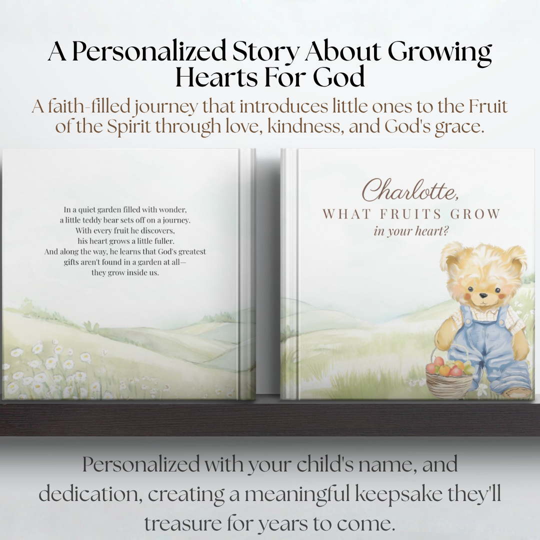 My Fruit of the Spirit Journey | Personalized Christian Book for Kids, Baptism Gift, Bible Storybook, Christian Gift
