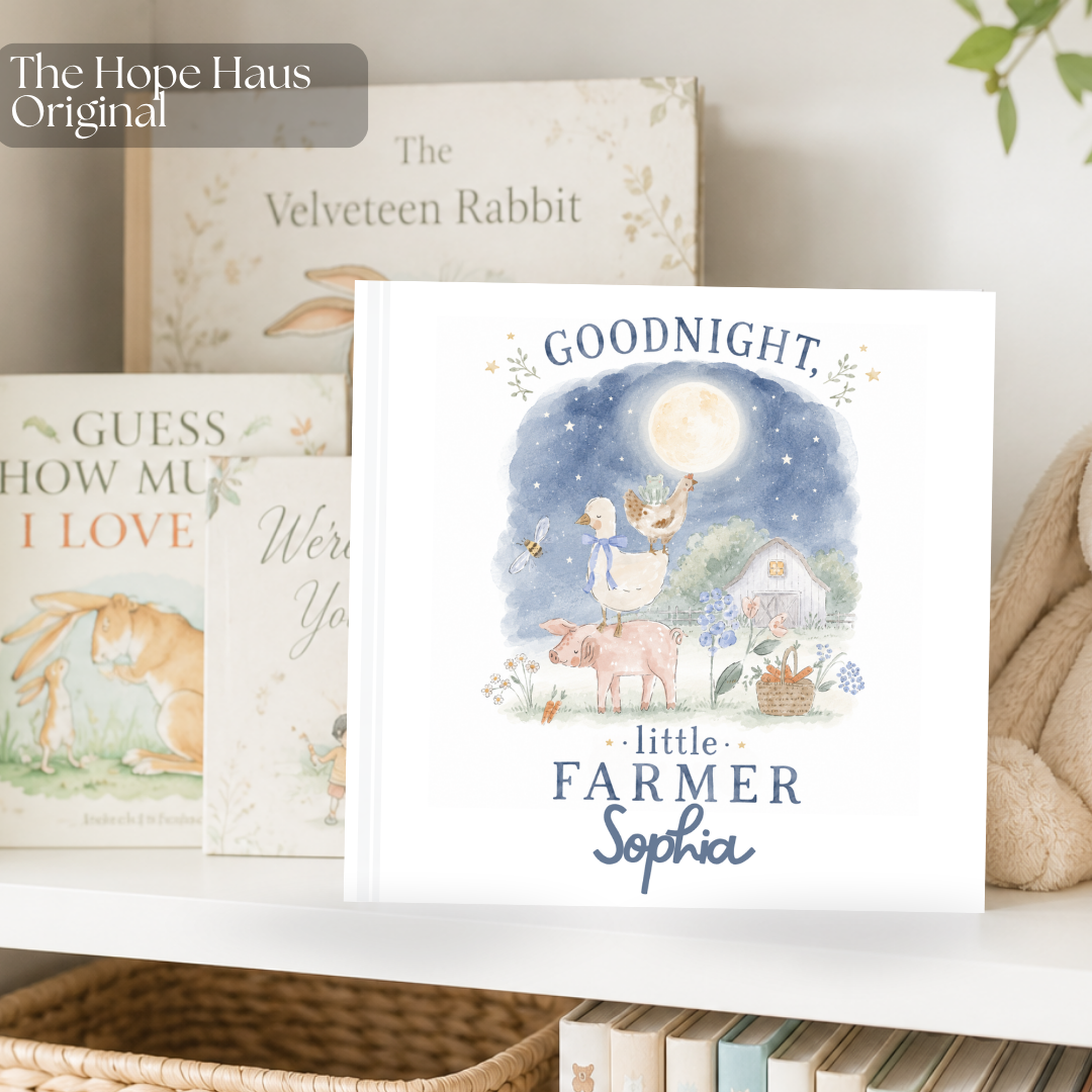 Personalized Farm Bedtime Book for Kids | Goodnight Little Farmer Storybook | Custom Baby & Toddler Gift | Farm Animal Book
