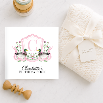 Duck Birthday Memory Book | Birthday Interview Book | Keepsake Baby Memory Book | Baby Shower Gift | Gift for New Mom | Memory Book