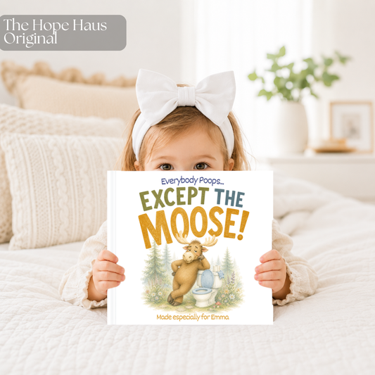Personalized Potty Training Book for Toddlers | Everybody Poops Except the Moose | Custom Toilet Learning Story | Potty Training Gift