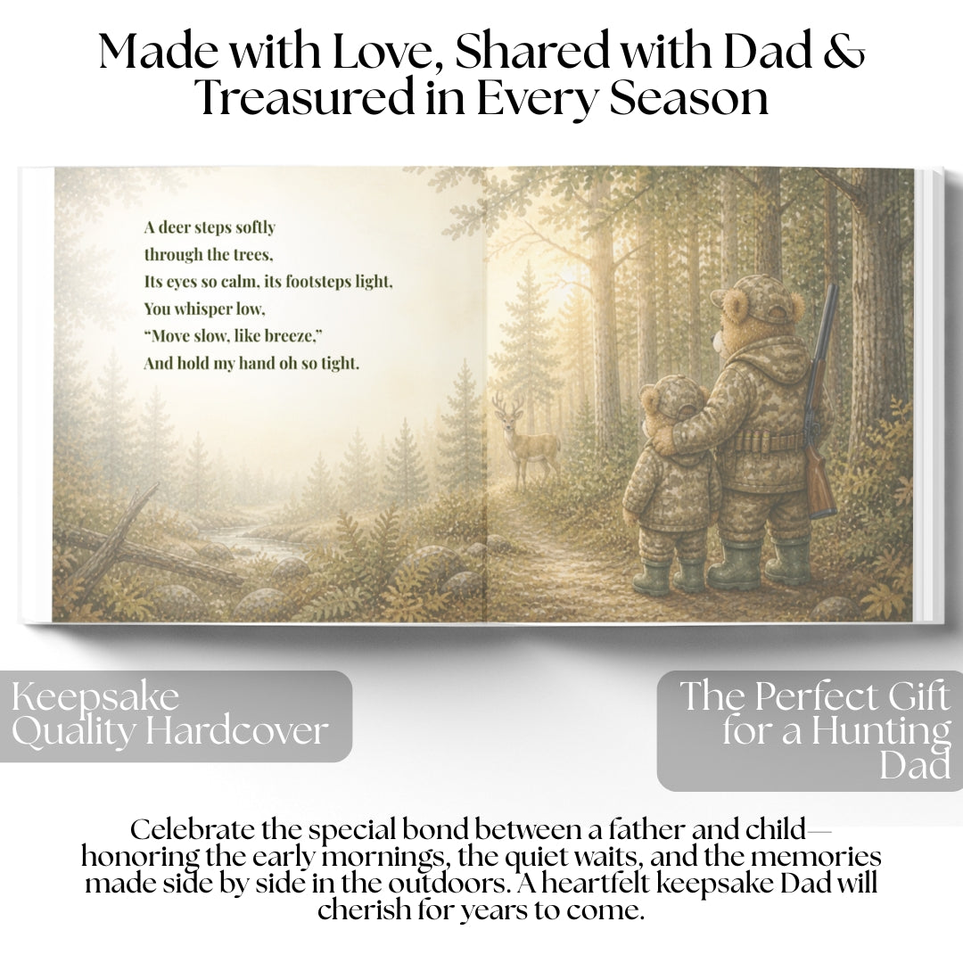 Personalized Hunting Dad Book, Fathers Day Gift From Kids, Custom Outdoorsman Daddy Story Keepsake