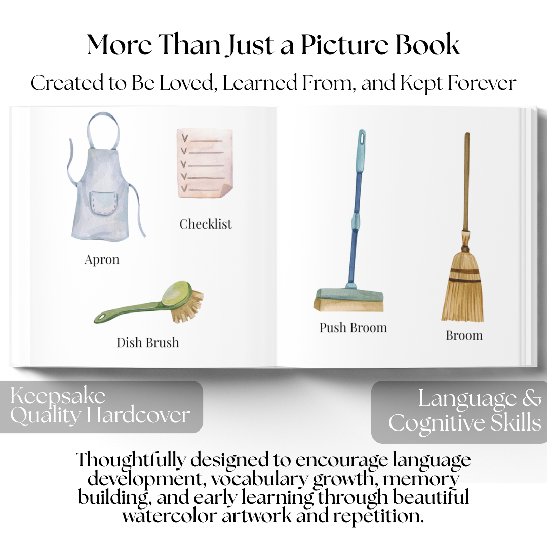 Personalized Chores Book for Kids | Custom First Words Book | Toddler Learning Book | Educational Children's Book | Baby Keepsake Gift