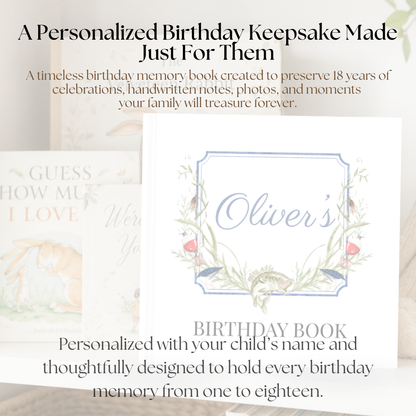 Personalized Birthday Memory Fishing Book, Birthday Keepsake, 18 Year Birthday Tradition, First Birthday to 18 Gift