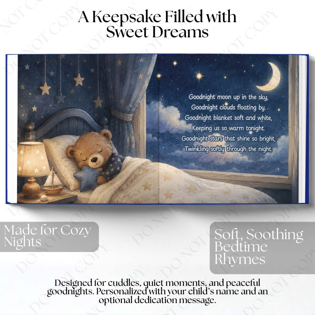 Personalized Bedtime Story Book, Custom Goodnight Book for Kids, Personalized Children's Book, Toddler Gift, Baby Keepsake, Name Storybook