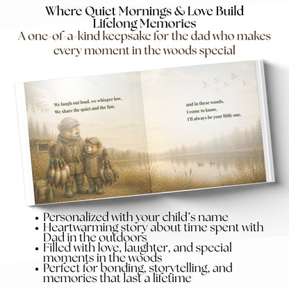 Personalized Hunting Dad Book, Fathers Day Gift From Kids, Custom Outdoorsman Daddy Story Keepsake