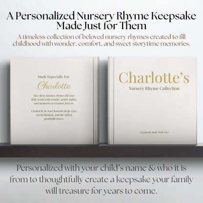 Personalized Nursery Rhymes Book for Babies & Toddlers, Vintage Bedtime Storybook, Baby Shower Gift, Keepsake Book