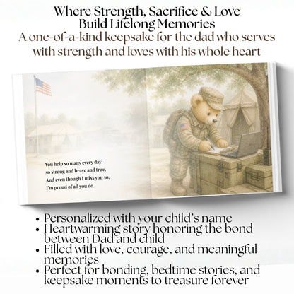 Personalized Military Dad Book, Deployment Gift From Kids, Fathers Day Military Daddy Keepsake Story
