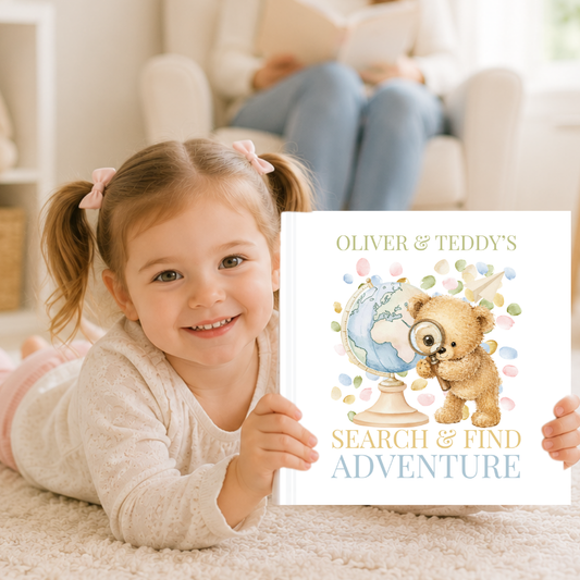 Personalized Search and Find Book, Toddler Busy Book, Custom Name Storybook, Interactive Seek and Find Gift for Kids