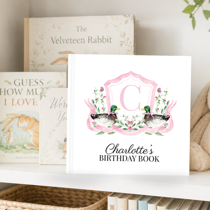 Duck Birthday Memory Book | Birthday Interview Book | Keepsake Baby Memory Book | Baby Shower Gift | Gift for New Mom | Memory Book