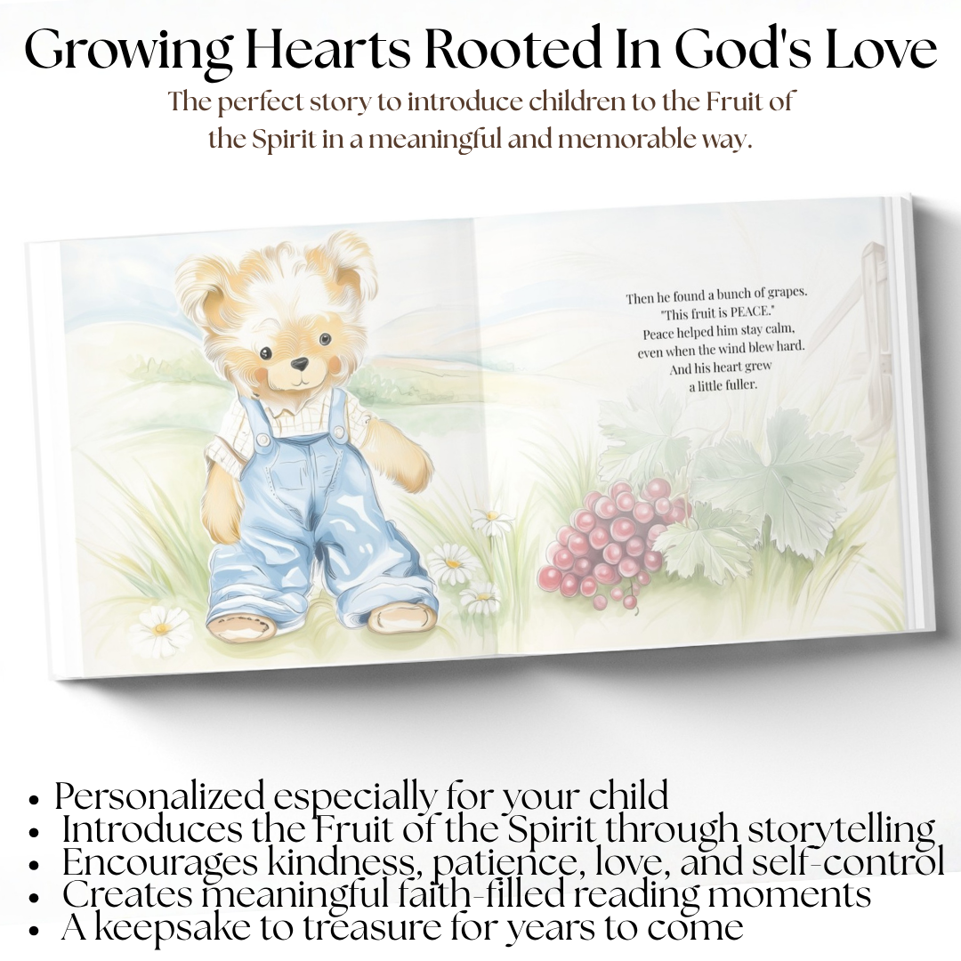 My Fruit of the Spirit Journey | Personalized Christian Book for Kids, Baptism Gift, Bible Storybook, Christian Gift