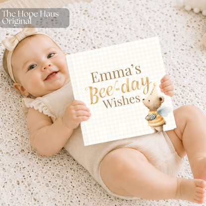 Personalized Bee-Day Birthday Book for Kids, Birthday Wish Book, Custom Birthday Storybook, Keepsake Gift for Children
