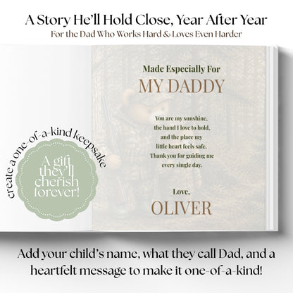 Personalized Hunting Dad Book, Fathers Day Gift From Kids, Custom Outdoorsman Daddy Story Keepsake