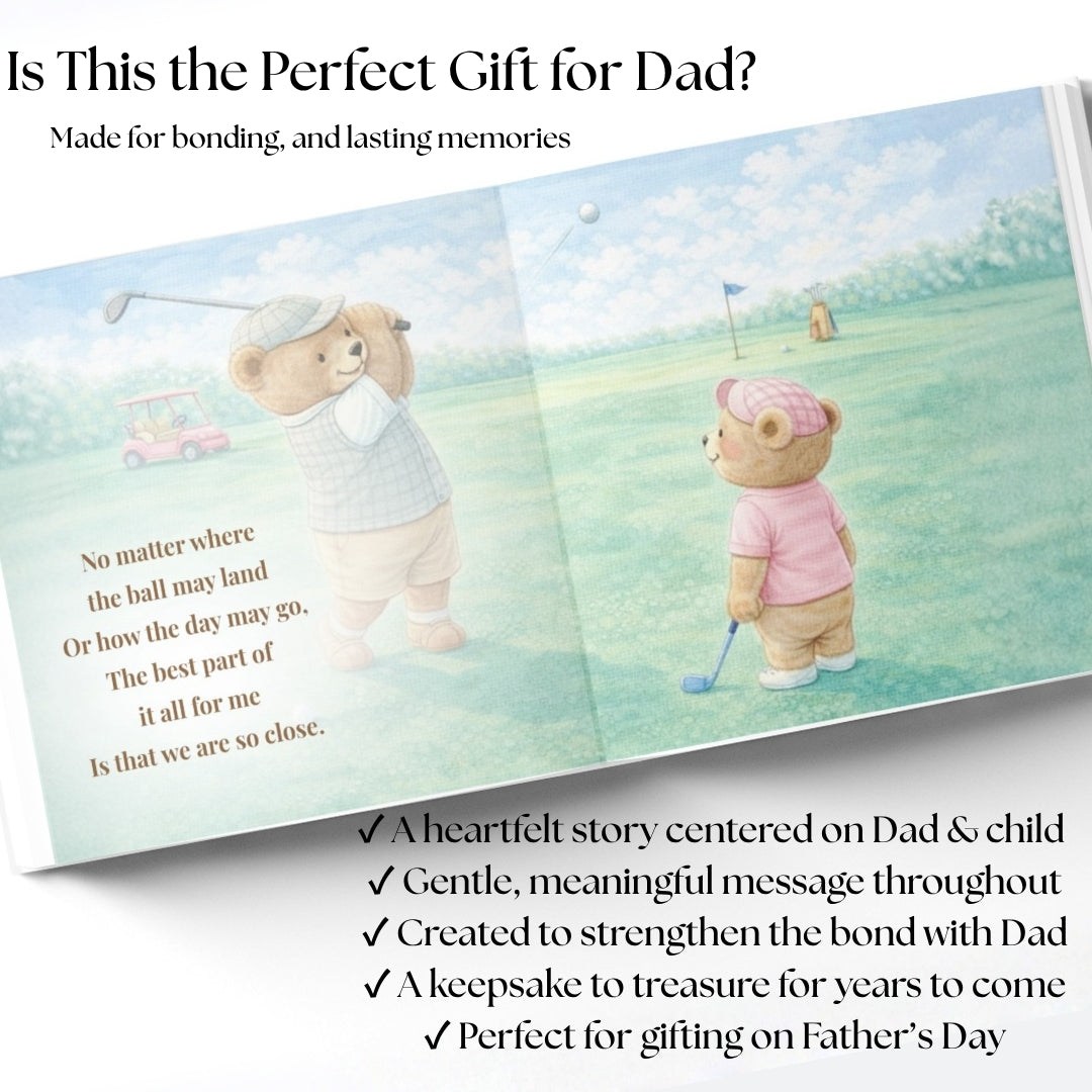 Golf Gift for Dad, Personalized Father’s Day Book, Custom Daddy and Me Golf Story, Keepsake Gift from Kids, Gift for Golfer Dad