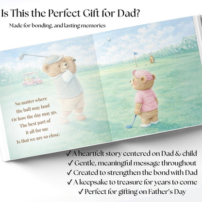 Golf Gift for Dad, Personalized Father’s Day Book, Custom Daddy and Me Golf Story, Keepsake Gift from Kids, Gift for Golfer Dad