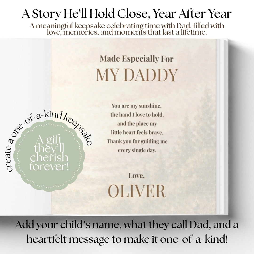 Father's Day Gift from Kids, Gift for Dad from Child, First Fathers Day, Personalized Children's Book, Gift for Dad, Birthday Gift for Dad